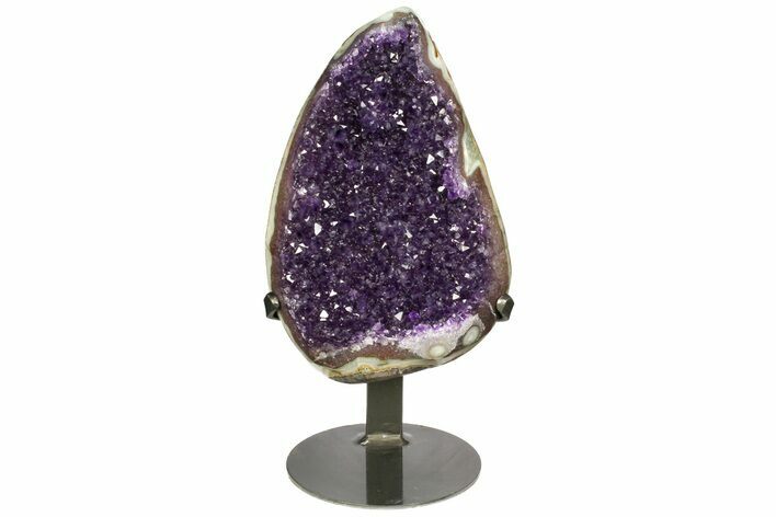 Amethyst Geode Section With Metal Stand - Uruguay #153464